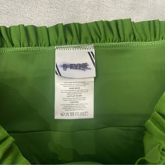 New! BFYNE Blayze Green Ruffled Smocked Bikini Bottom 10482 - Picture 5 of 9